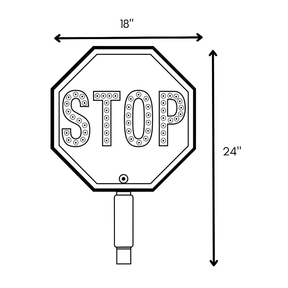 Stop-Lite PA-22212 18" LED STOP/SLOW Paddle (Canadian) - Image 5