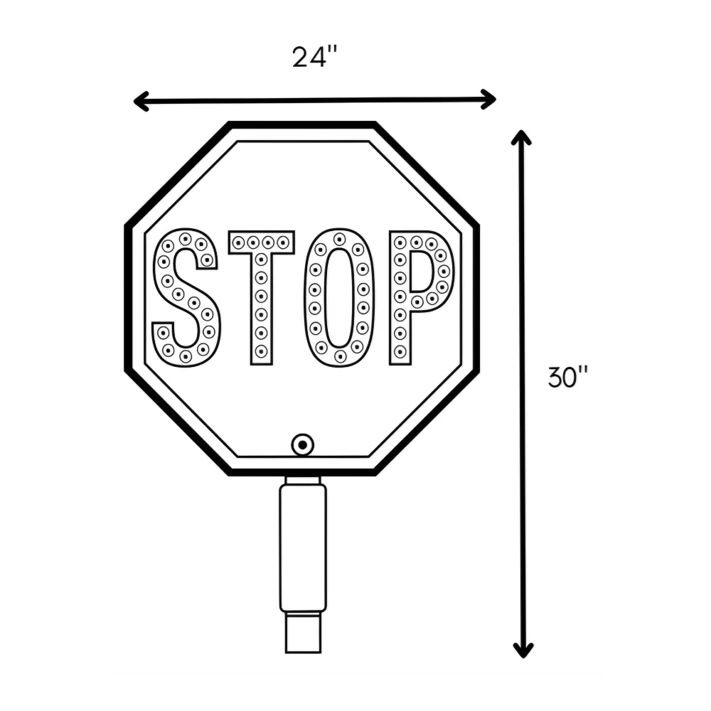 Stop-Lite PA-32112 24" LED SLOW/STOP Paddle - Image 9