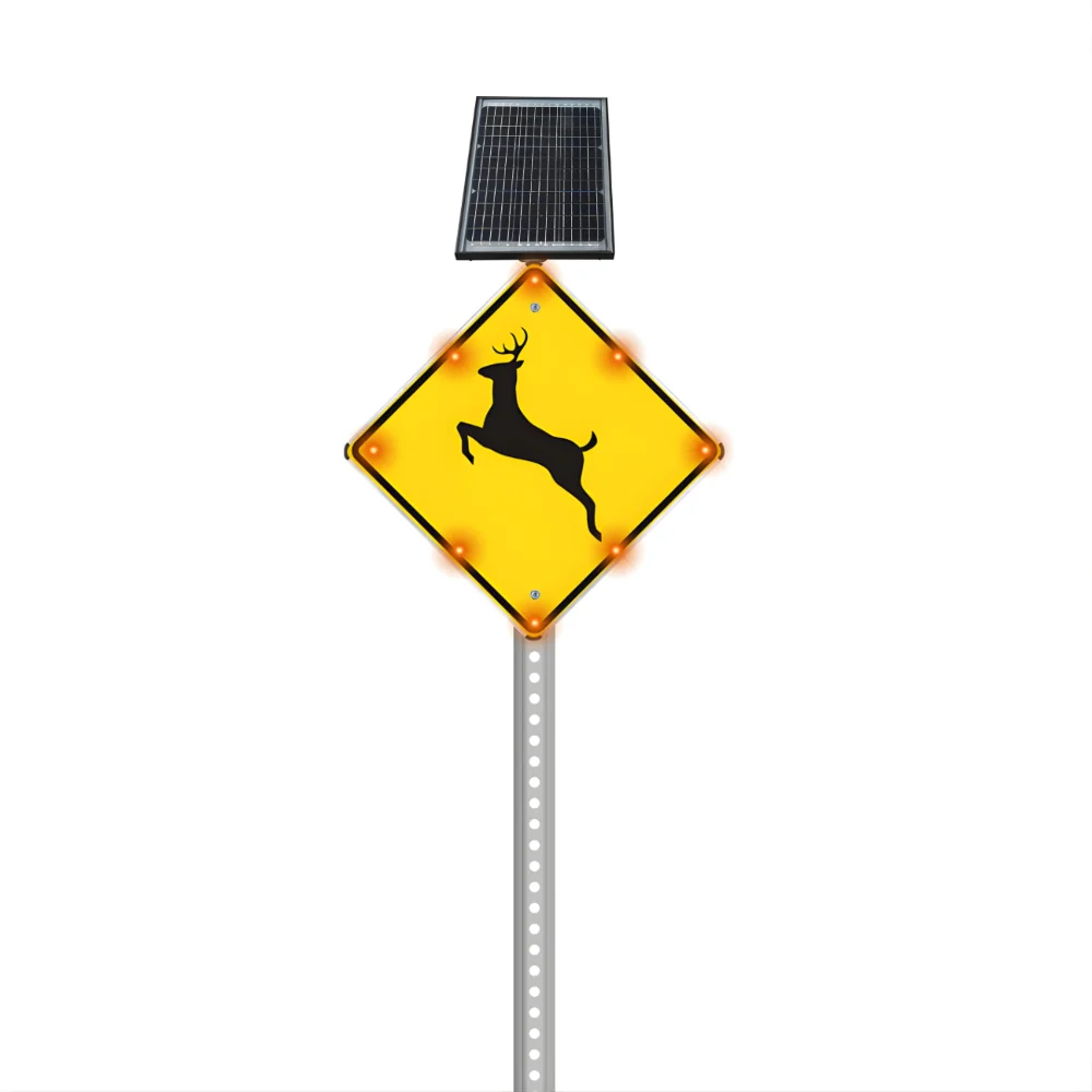 Stop-Lite W11-3 Solar LED Deer Crossing Sign - Image 2