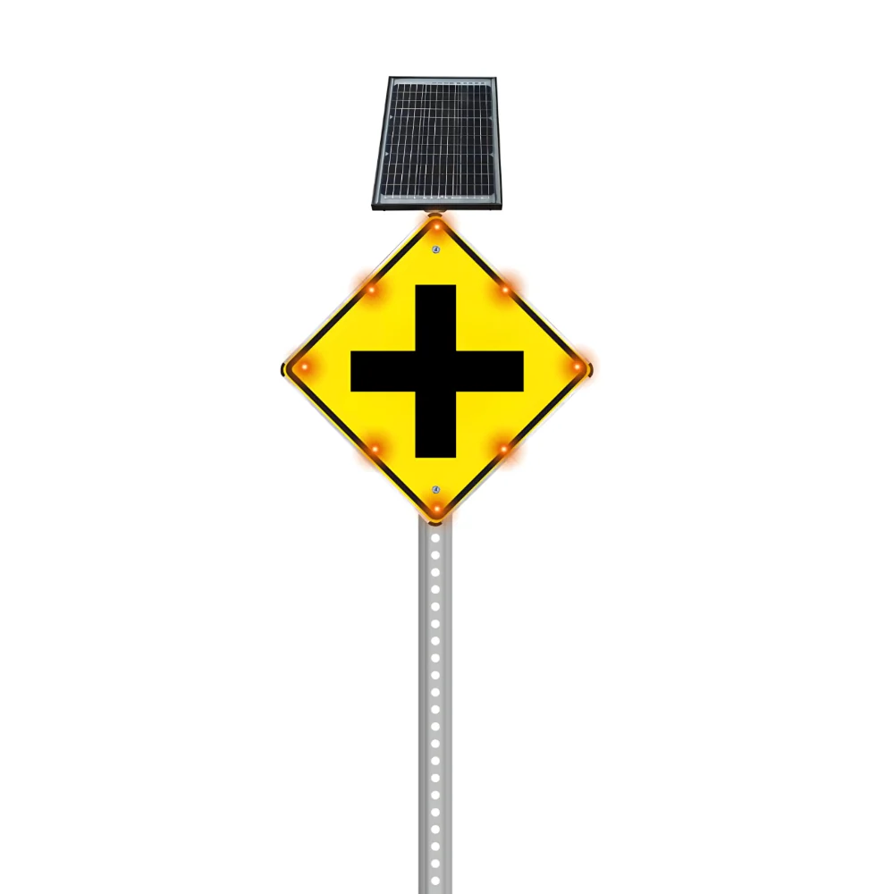 Stop-Lite W2-1 Solar LED Cross Road Intersection Sign - Image 2