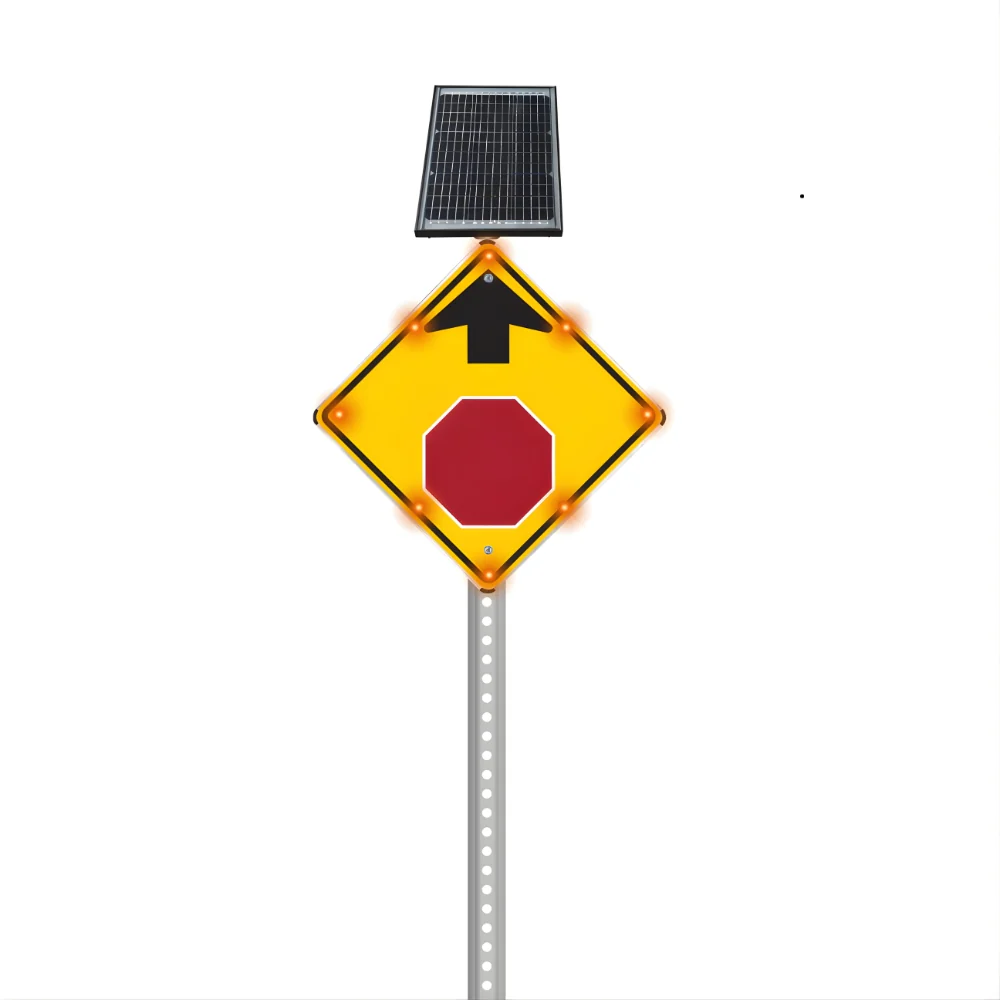 Stop-Lite W3-1 Solar LED Stop Ahead Symbol Sign - Image 2