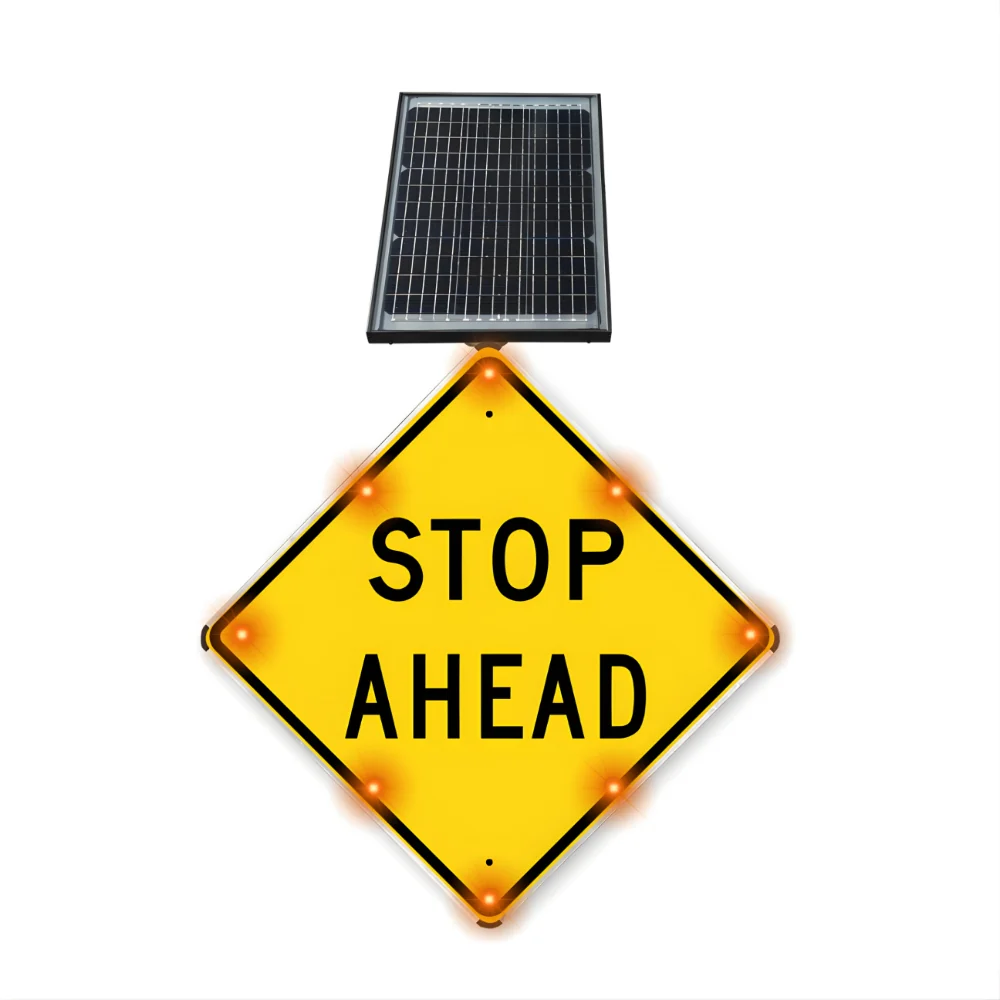 Stop-Lite W3-1A Solar LED Stop Ahead Word Sign
