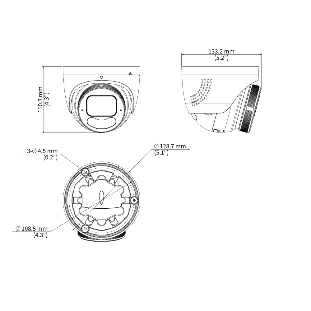 UNV IPC3638SE-ADF28KMC-WP-I1 8MP TriGuard Eyeball Warning Network Camera (2.8mm Focal) - Image 4