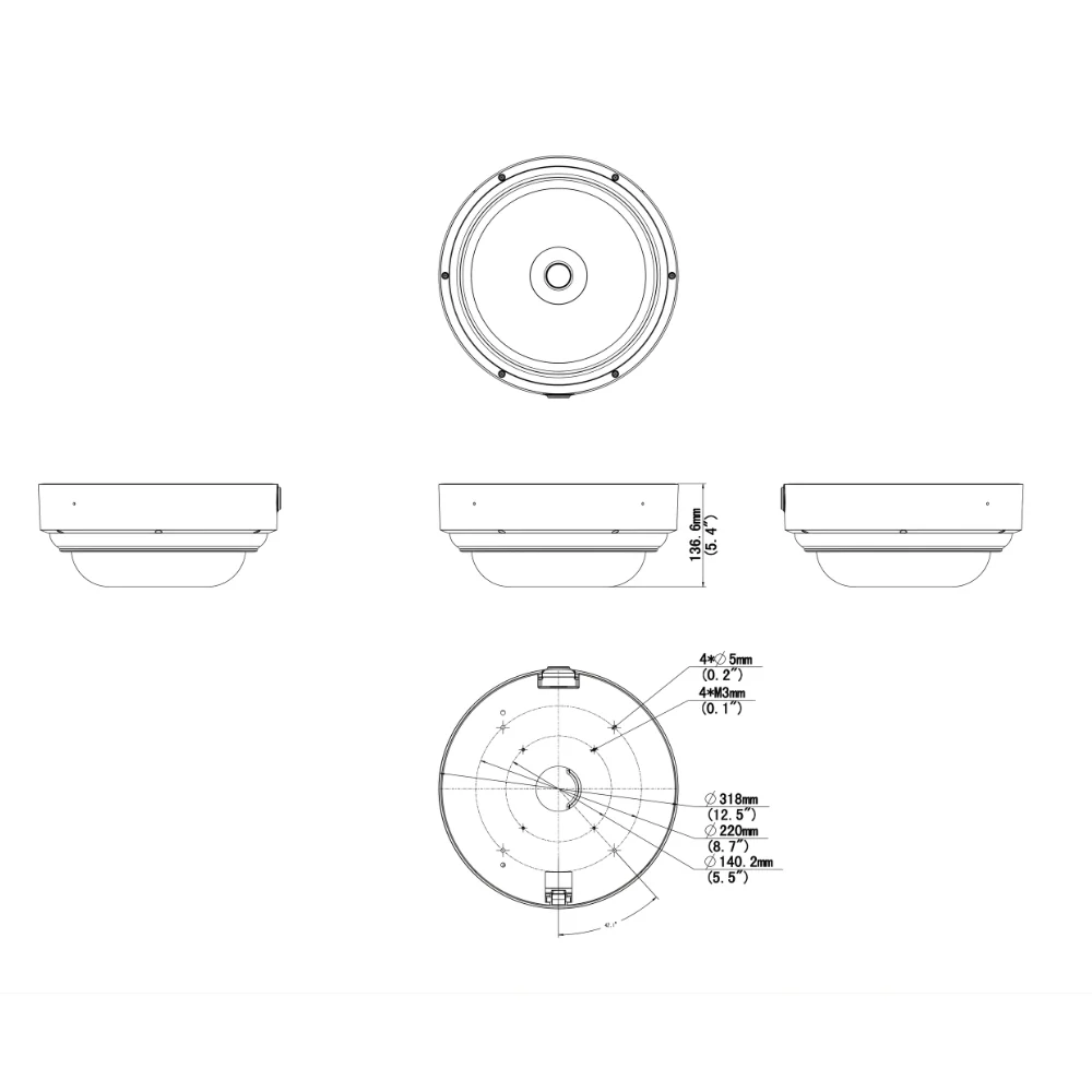 UNV IPC8645EA-ADZKM-I1 4 x 5MP Multi-Sensor VF Dome Network Camera - Image 4
