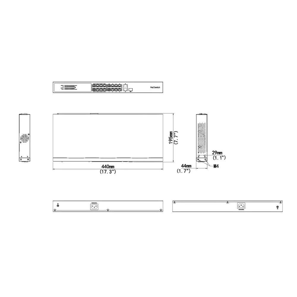 UNV NSW3000-16T1GT1GC-POE-IN 16-Port 250W Cloud Management Ethernet PoE Switch - Image 4
