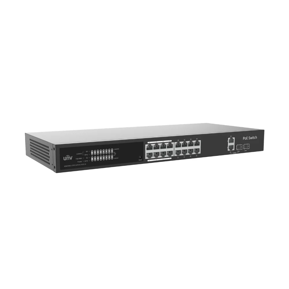 UNV NSW3000-17GT1GP1GC-POE-IN 16-Port Gigabit 250W Cloud Management PoE Switch - Image 3