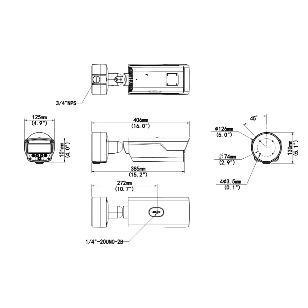 UNV PKC2641-Z100-IR-P 4MP Long Range IR Light LPR Bullet IP Camera (10-50mm) - Image 6