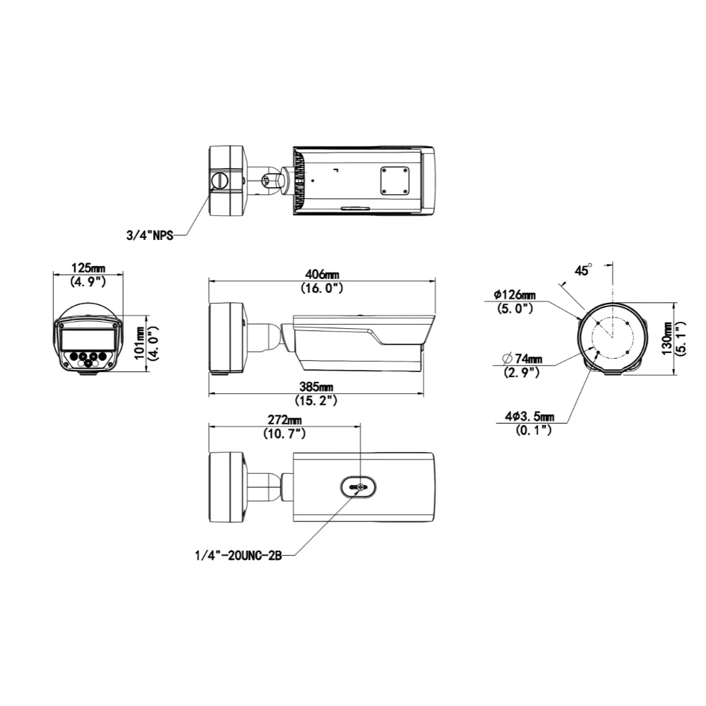 UNV PKC2641-Z80-IR-P 4MP Long Range IR Light LPR Bullet IP Camera - Image 6