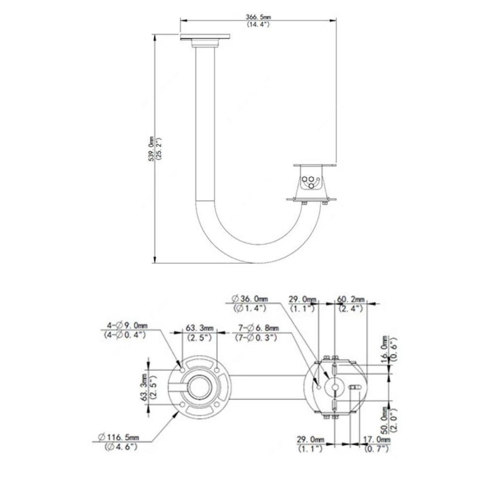 UNV OmniView Network Camera Pendant Mount | UNV-TR-CM06-C-IN - Image 2
