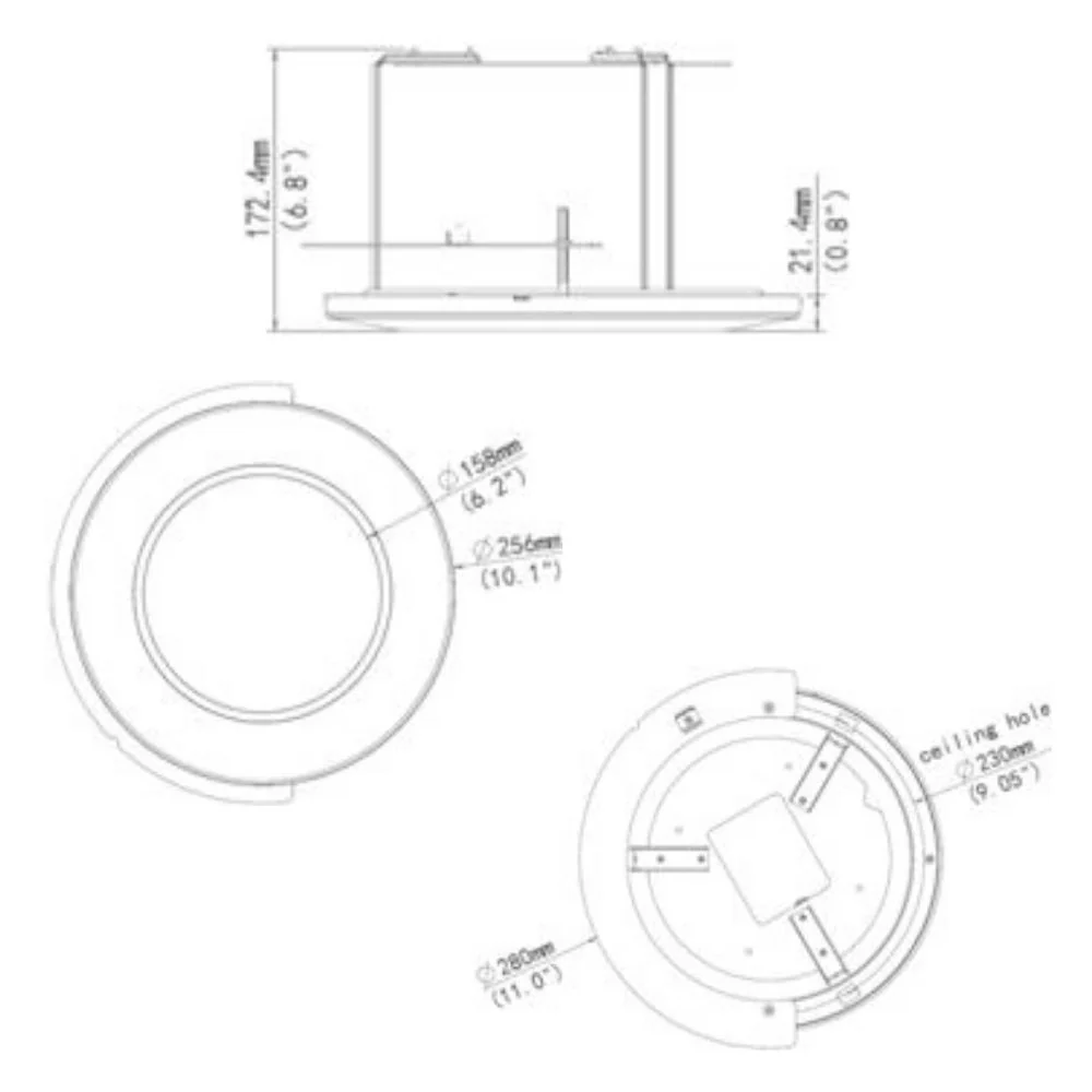UNV Indoor PTZ Dome In-ceiling Mount | UNV-TR-FM200-IN - Image 2