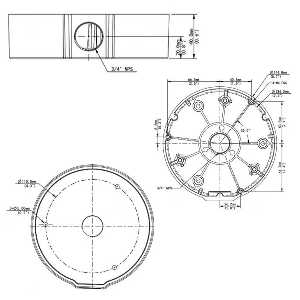 UNV Fixed Dome Junction Box | UNV-TR-JB04-C-IN - Image 3