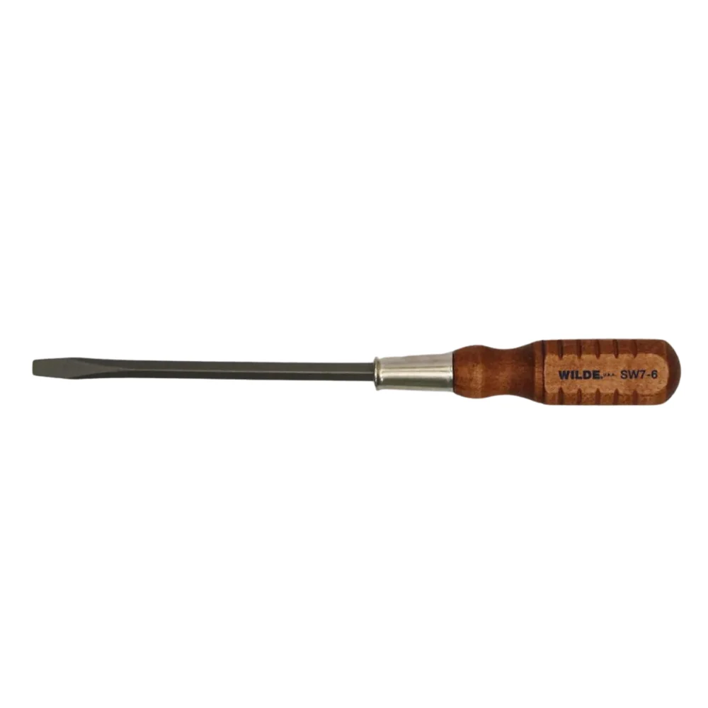 Wilde Tool Wood Handle Screwdriver Slotted, 1/4″ Bit, 6″ OAL SW7-6 | WIL-SW7-6/BB