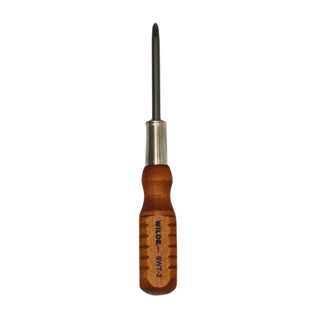 Wilde Tool Wood Handle Screwdriver #2 Phillips, 1/4″ Bit, 3″ OAL SW7-2 | WIL-SW7-2/BB